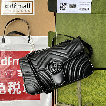Gucci Marmont matelassé black shoulder bag - 443497 - 26x15x7cm