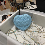 Chanel Heart-shaped flap bags in blue - AS2784 - 13x12x5.5cm - 5