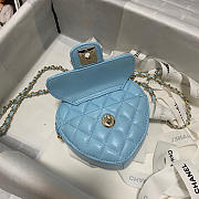 Chanel Heart-shaped flap bags in blue - AS2784 - 13x12x5.5cm - 6