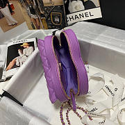 Chanel Heart-shaped flap bags in purple - AS3191 - 18x16x6.5cm - 6