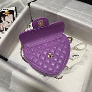 Chanel Heart-shaped flap bags in purple - AS3191 - 18x16x6.5cm - 4