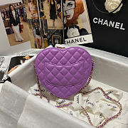Chanel Heart-shaped flap bags in purple - AS3191 - 18x16x6.5cm - 3