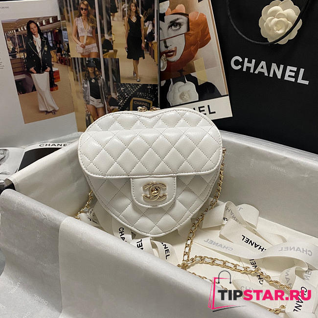 Chanel Heart-shaped flap bags in white - AS3191 - 18x16x6.5cm - 1