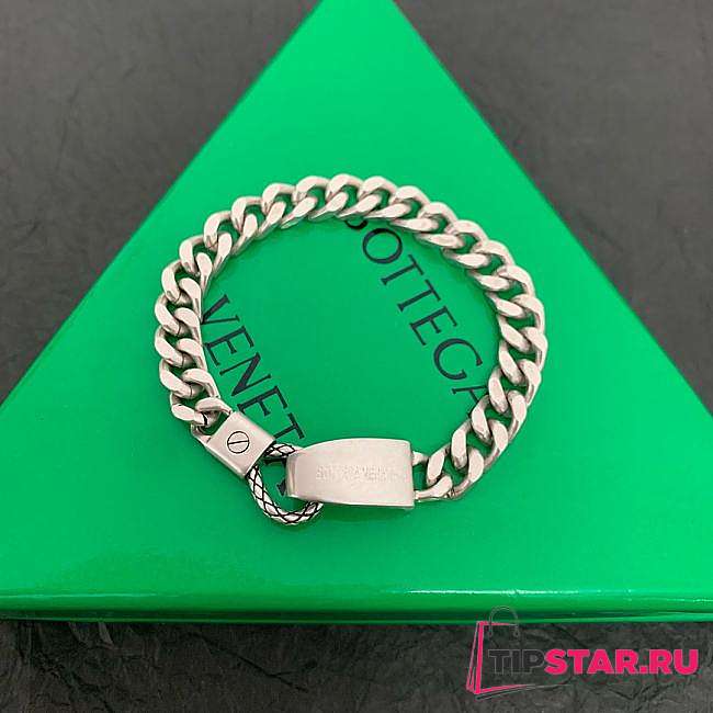 Bottega Veneta Silver And Flat Tag Chain Bracelet 005 - 1