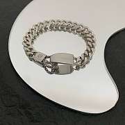 Bottega Veneta Silver And Flat Tag Chain Bracelet 005 - 4
