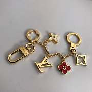 LV Key Holder and Bag Charm Fleur De Monogram Chain Red – M65111 - 5