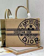 DIOR Book Tote Large Beige Jute Canvas - 41cm - 1