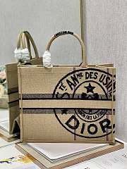 DIOR Book Tote Large Beige Jute Canvas - 41cm - 2