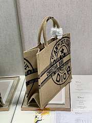 DIOR Book Tote Large Beige Jute Canvas - 41cm - 3