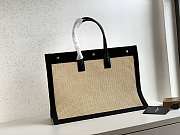 YSL black in raffia shopping bag - 48x36x16cm - 4