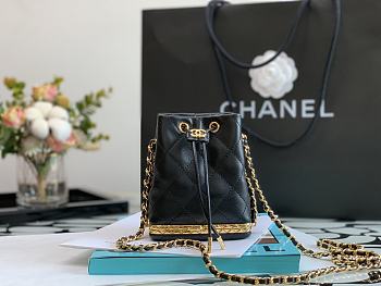 CHANEL SMALL BUCKET WITH CHAIN Lambskin & Gold-Tone Metal Black - AP2750