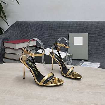 Tom Ford metallic patent leather padlock heels 10.5cm