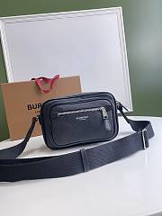 BUBERRY Grainy Leather Crossbody Bag Black - 22.5x8.2x14.5cm - 1
