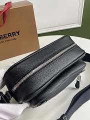 BUBERRY Grainy Leather Crossbody Bag Black - 22.5x8.2x14.5cm - 4