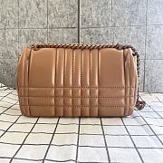 BUBERRY Small Quilted Lambskin Lola Satchel MAPLE BROWN -  23x6x13cm - 2