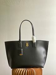 BUBERRY Medium Check and Leather Tote Black - 34x14x28cm - 1
