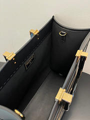 Fendi Sunshine Medium Fendace Printed black leather Logo shopper - 8BH386 - 35x17x31cm - 5
