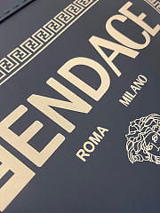 Fendi Sunshine Medium Fendace Printed black leather Logo shopper - 8BH386 - 35x17x31cm - 6