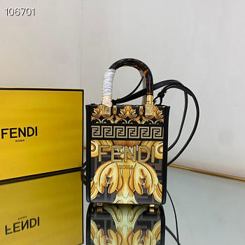 Mini Sunshine Shopper Fendace Printed FF leather mini bag - 8BS051 - 13x18x6.5cm