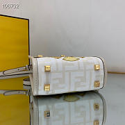 Mini Sunshine Shopper Fendace Printed white leather mini bag - 8BS051 - 13x18x6.5cm  - 5