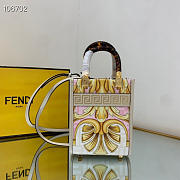 Mini Sunshine Shopper Fendace Printed white leather mini bag - 8BS051 - 13x18x6.5cm  - 4