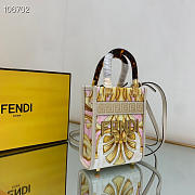 Mini Sunshine Shopper Fendace Printed white leather mini bag - 8BS051 - 13x18x6.5cm  - 3
