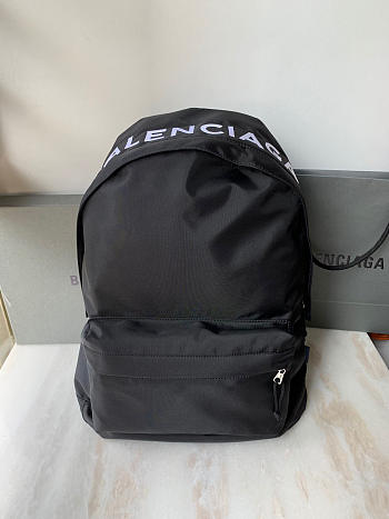 BALENCIAGA Wheel Backpack in black recycled nylon -  36x49x13cm