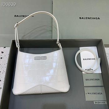 Balenciaga crocodile crossbody white bag - 23x16x5cm