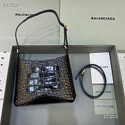 Balenciaga crocodile crossbody black bag - 23x16x5cm - 2