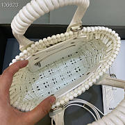 BALENCIAGA Bistro XS Basket With Strap in white varnished fake calfskin - 16x9x26cm - 2