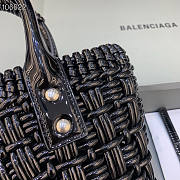 BALENCIAGA Bistro XXS Basket With Strap in black varnished fake calfskin - 16x26x9cm - 5