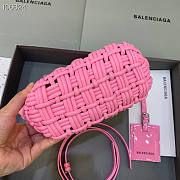 BALENCIAGA Bistro XXS Basket With Strap in pink varnished fake calfskin - 16x26x9cm - 4