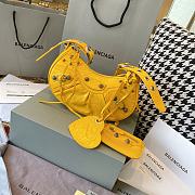 BALENCIAGA LE CAGOLE XS IN YELLOW SHOULDER BAG CROCODILE EMBOSSED - 26×7×16cm  - 1