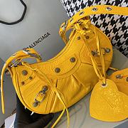 BALENCIAGA LE CAGOLE XS IN YELLOW SHOULDER BAG CROCODILE EMBOSSED - 26×7×16cm  - 3