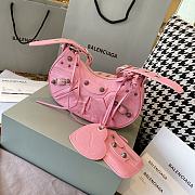 BALENCIAGA LE CAGOLE XS IN PINK SHOULDER BAG CROCODILE EMBOSSED - 26×7×16cm - 3