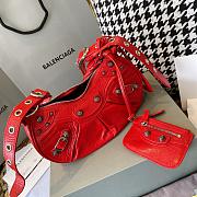 BALENCIAGA LE CAGOLE XS IN RED SHOULDER BAG CROCODILE EMBOSSED - 26×7×16cm - 1