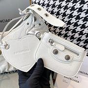 BALENCIAGA LE CAGOLE XS IN WHITE SHOULDER BAG CROCODILE EMBOSSED - 26×7×16cm - 4