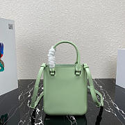 PRADA Small brushed leather tote Aqua - 1BA331 - 17.5x15x5cm - 5