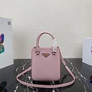 PRADA Small brushed leather tote Alabaster Pink - 1BA331 - 17.5x15x5cm - 1