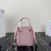 PRADA Small brushed leather tote Alabaster Pink - 1BA331 - 17.5x15x5cm - 4