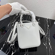 PRADA Small brushed leather tote White - 1BA331 - 17.5x15x5cm - 5