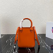 PRADA Small brushed leather tote Orange - 1BA331 - 17.5x15x5cm - 2