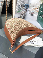 Small LOEWE Luna bag in Anagram jacquard and classic tan calfskin - 34x9x27cm - 4
