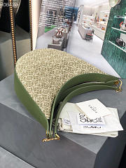 Small LOEWE Luna bag in Anagram jacquard and classic avocado green calfskin - 34x9x27cm - 3