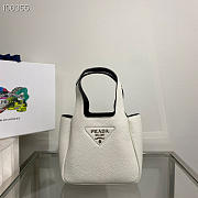 PRADA Leather handbag white/black - 1BA349 - 15.5x10x18cm - 1