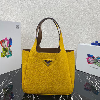 PRADA Leather handbag yellow/brown - 1BA349 - 15.5x10x18cm