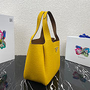 PRADA Leather handbag yellow/brown - 1BA349 - 15.5x10x18cm - 4