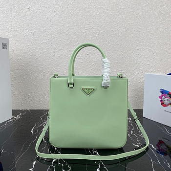 PRADA brushed leather tote Aqua light green - 1BA330 - 25x23x6cm