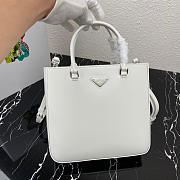 PRADA brushed leather tote Aqua white - 1BA330 - 25x23x6cm - 6