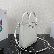 PRADA brushed leather tote Aqua white - 1BA330 - 25x23x6cm - 5